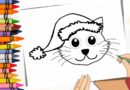 desenho rosto de gato para colorir