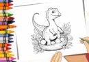 desenho para colorir dinossauro bebê
