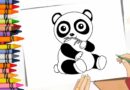 panda fofo para colorir