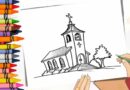 desenhos para pintar de igreja