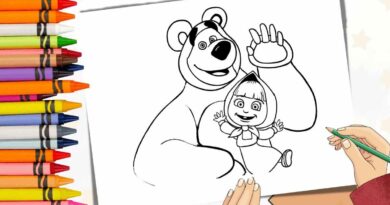 masha e urso desenho para colorir